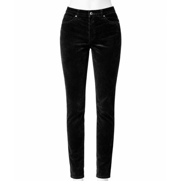 Banana Republic Pants - NWT Banana Republic Black Velvet Mid Rise Skinny Ankle  Pants
